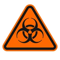 Biohazard warning sign for laboratory biosafety protocols