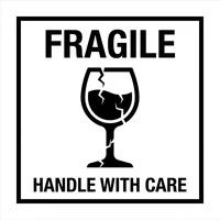 Fragile handle with care warning sign for laboratory equipment