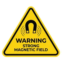 Strong magnetic field warning sign for laboratory safety